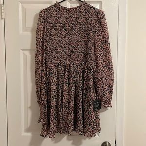 Large green/pink floral dress